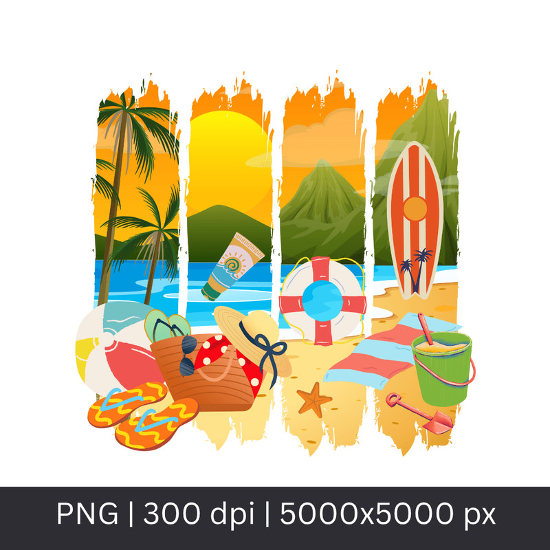 Summer Beach Png Tshirt Design Download 0
