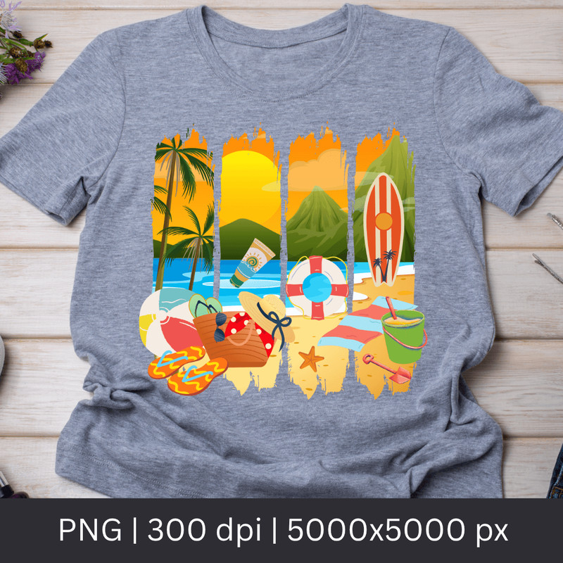 Summer Beach Png Tshirt Design Download 1