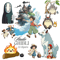 New Totoro My Neighbor Totoro Spirited Away Studio Ghibli Ghibli Totoro Cliparts Set Png 1