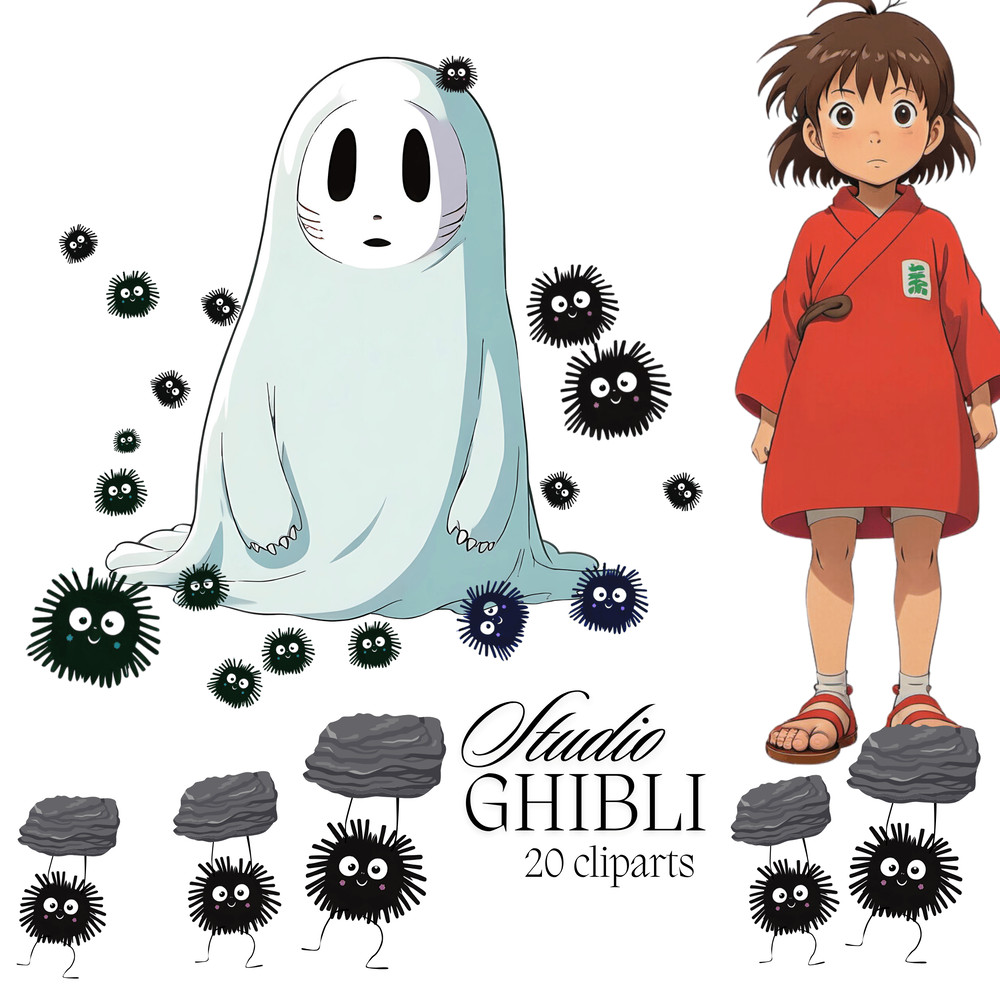 New Totoro My Neighbor Totoro Spirited Away Studio Ghibli Ghibli Totoro Cliparts Set Png 3