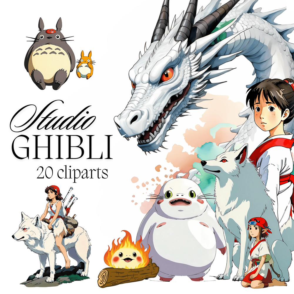 New Totoro My Neighbor Totoro Spirited Away Studio Ghibli Ghibli Totoro Cliparts Set Png 4