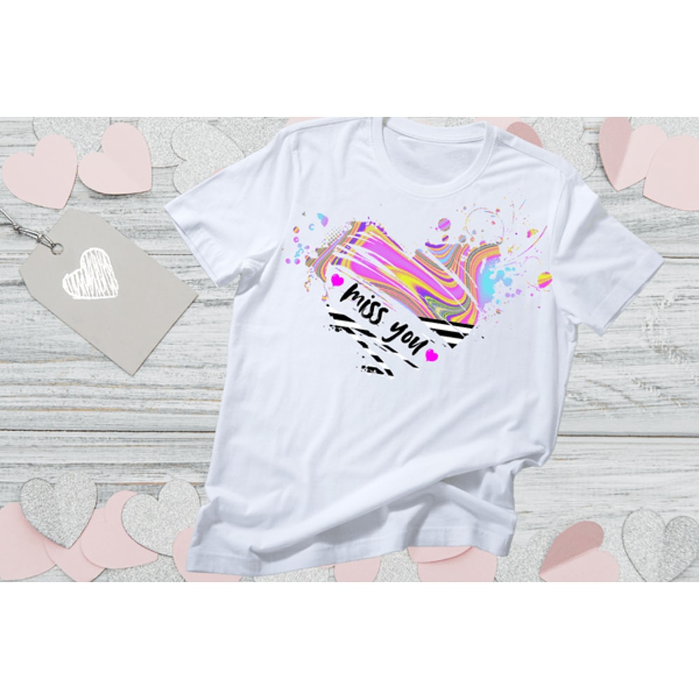 Miss You Heart Splash Distressed Png 3