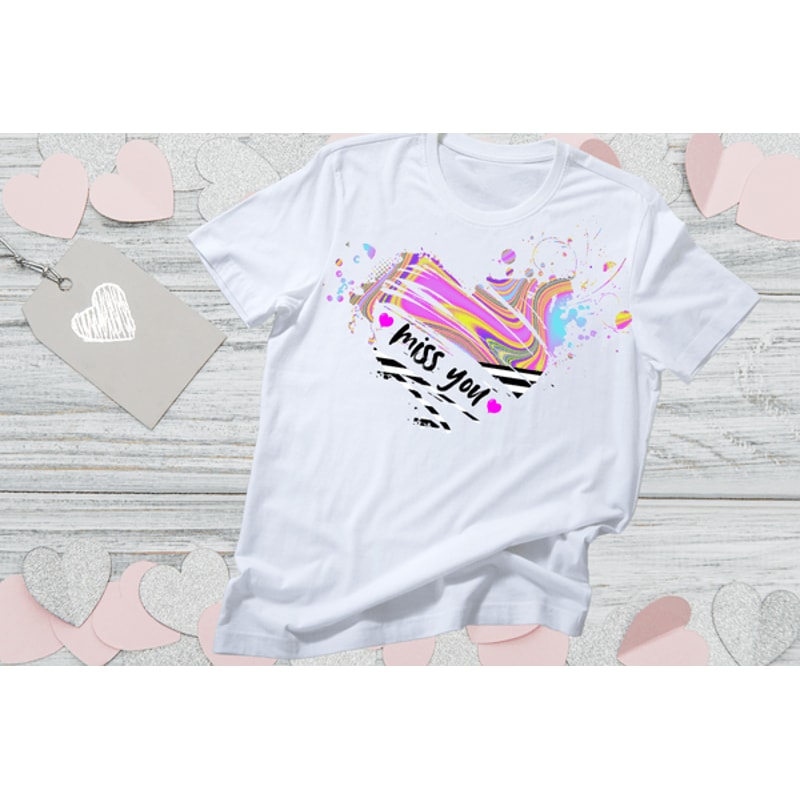 Miss You Heart Splash Distressed Png 3