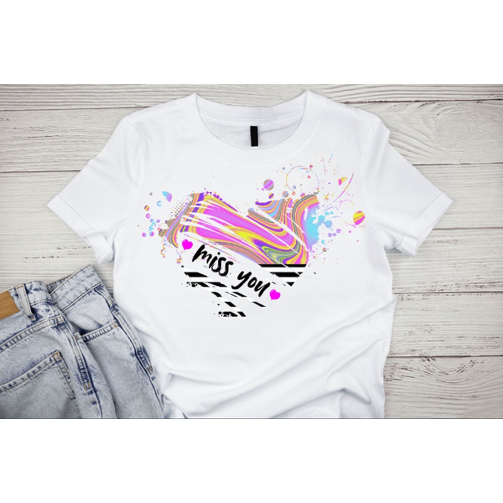 Miss You Heart Splash Distressed Png 4