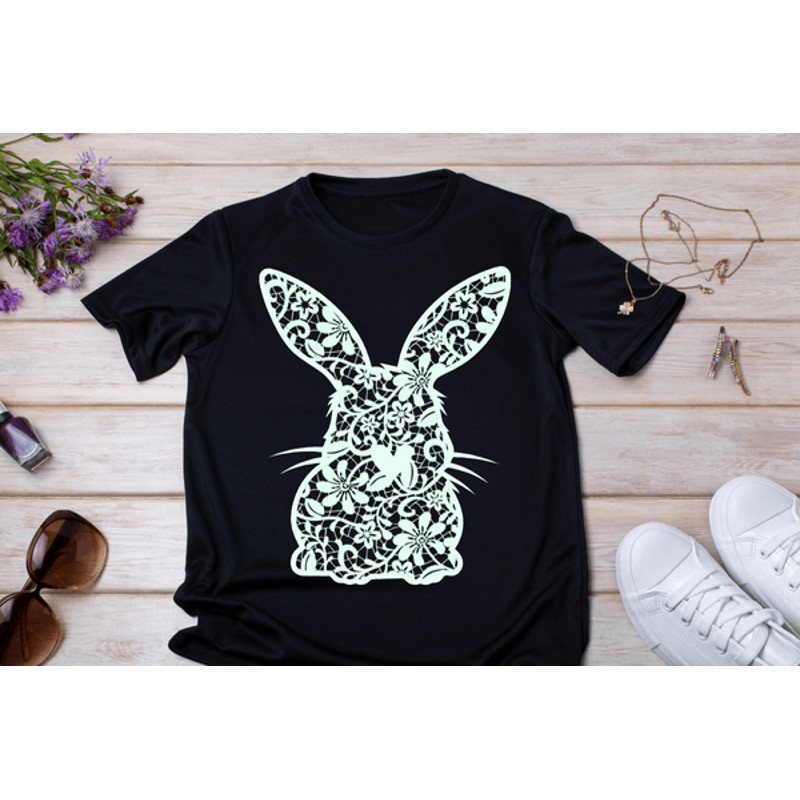 Green Lace Rabbit Bunny Easter Png 0