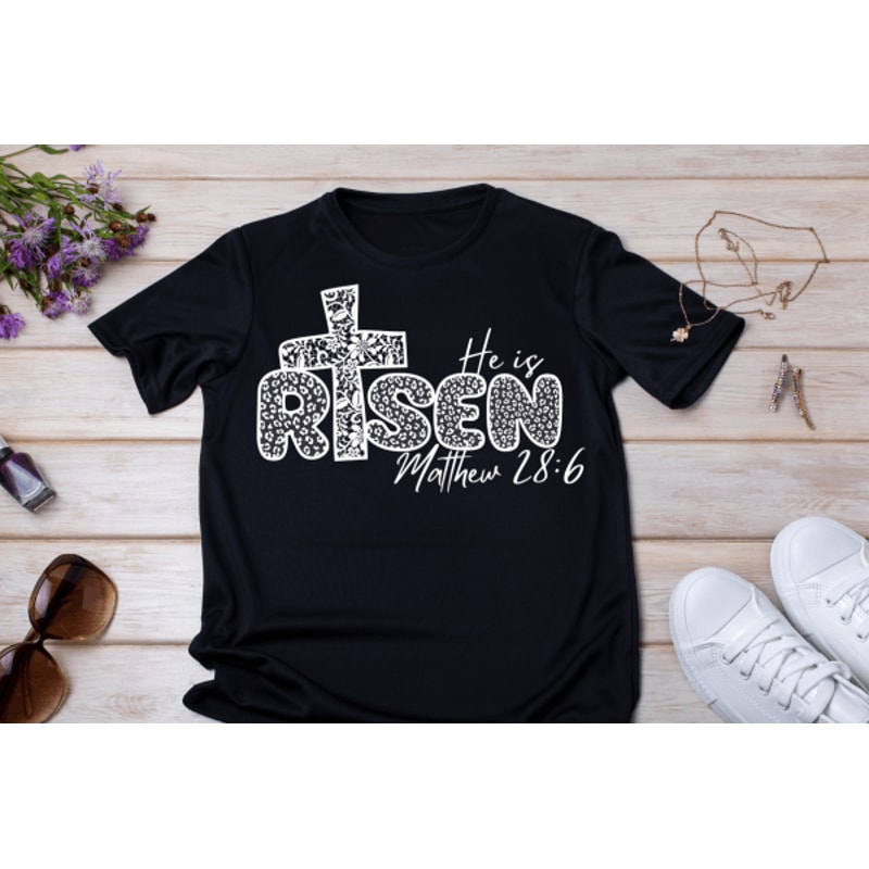 He Is Risen Easter White Lace Transparent Png 0