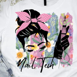 nail tech png | nail technician png | messy bun nails tech