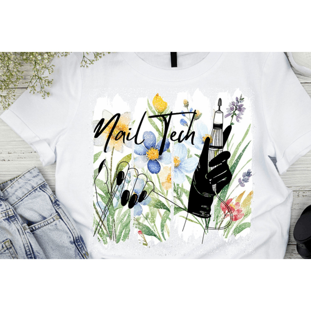 Nail Tech Png  Nail Technician Png  Floral Nails Tech  Printable Png 0