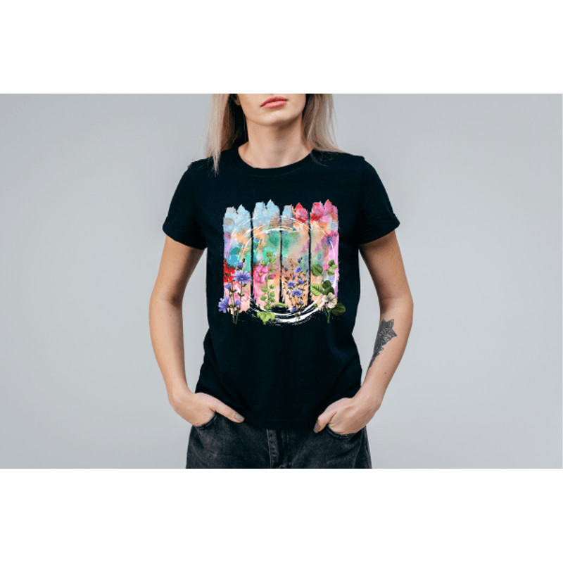 Botanical Watercolor Brushstroke Png Wildflowers Watercolor Shirt Png 1