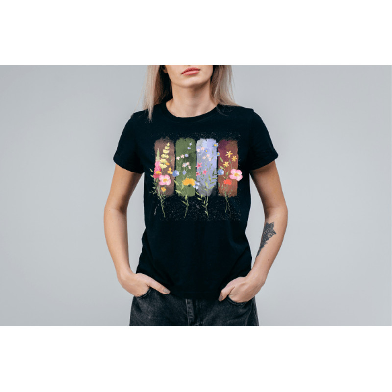 Botanical Watercolor Brushstroke Png Wildflowers Watercolor Shirt Png Flower Png 1