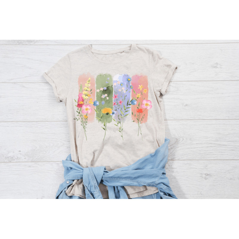 Botanical Watercolor Brushstroke Png Wildflowers Watercolor Shirt Png Flower Png 2