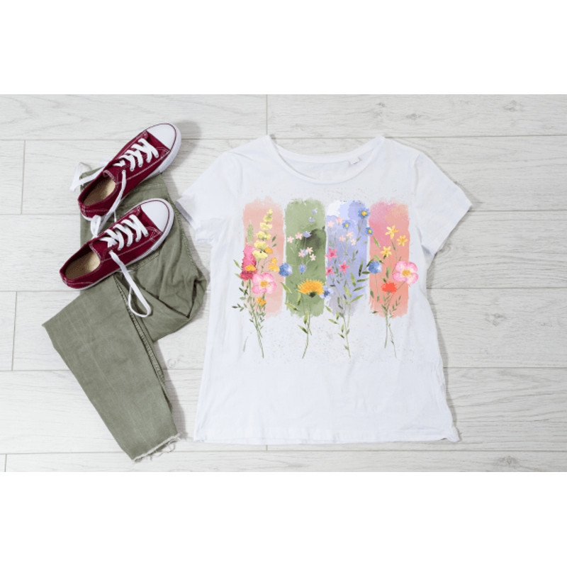 Botanical Watercolor Brushstroke Png Wildflowers Watercolor Shirt Png Flower Png 3