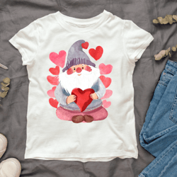 gnomes heart png | watercolor cliparts | valentines day gifts