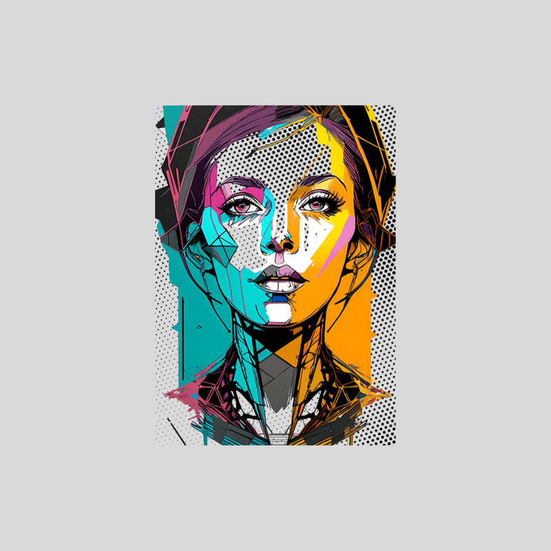 Abstract Woman Portrait Urban Art Png Big Size Woman Shirt Design 0