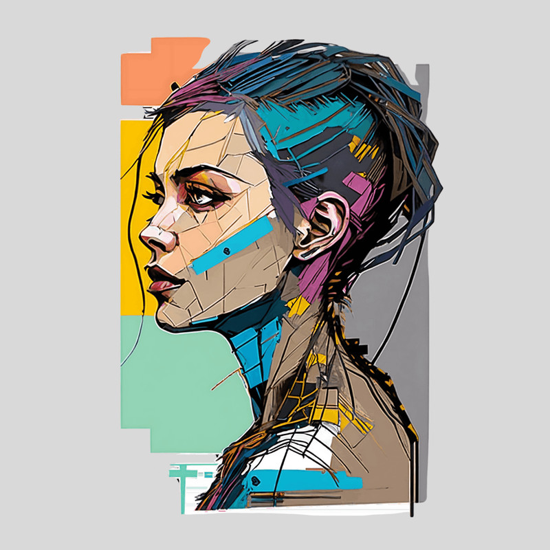 Abstract Woman Portrait Urban Art Png Big Size Woman Shirt Design Sublimation 0