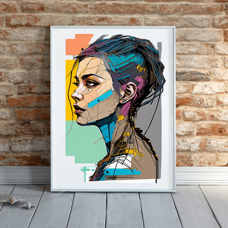 Abstract Woman Portrait Urban Art Png Big Size Woman Shirt Design Sublimation 3