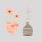 Boho Flower Hearts Print Clipart Png 1