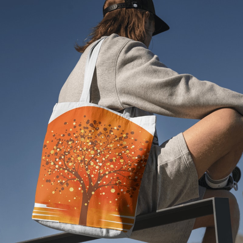 Boho Sunset Tree Botanical Print Clipart Png 1