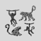 Monkeys Floral Print Clipart Png 0