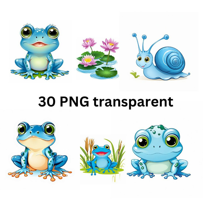 Frog And Friends Png Cliparts Set 0