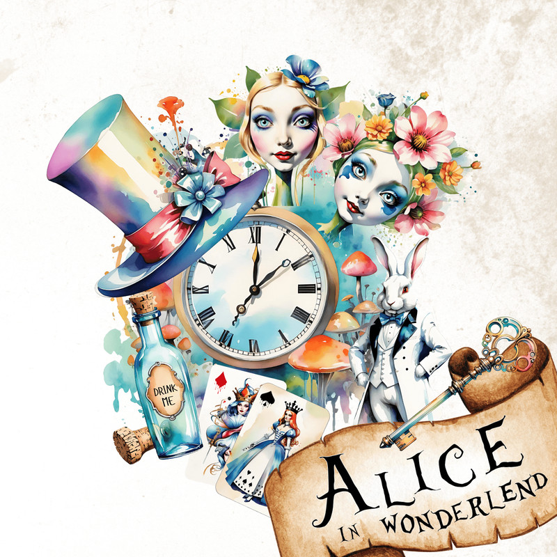 Alice In Wonderland Png Cartoons Cliparts Set 2