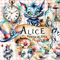 Alice In Wonderland Png Cartoons Cliparts Set 3