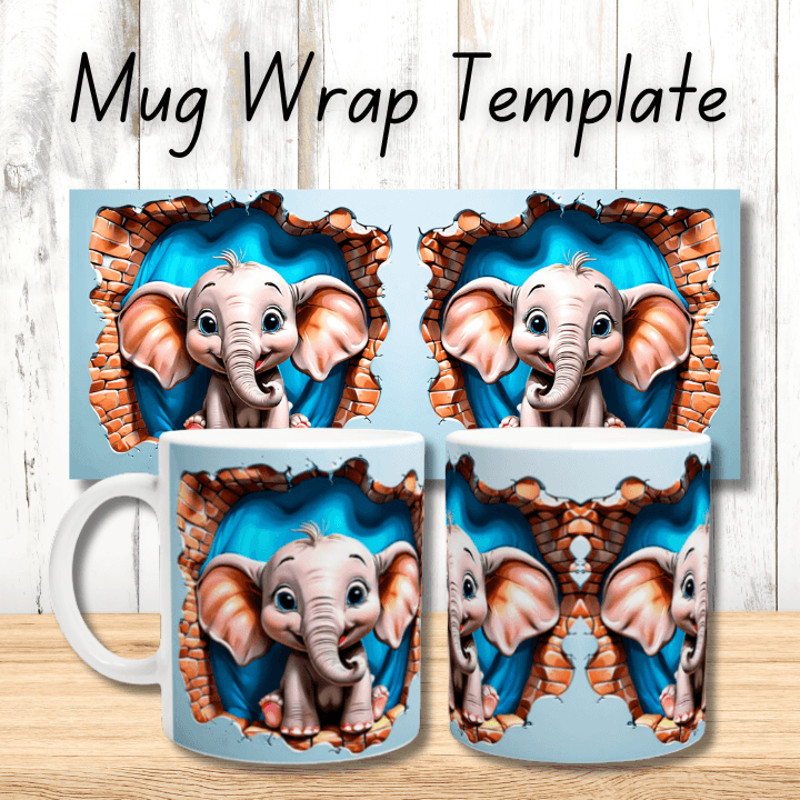 Baby Elefant Mug Wrap 11oz 15 Oz 1