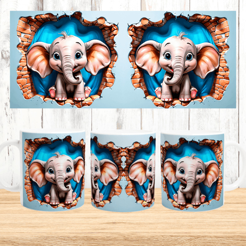 Baby Elefant Mug Wrap 11oz 15 Oz 2