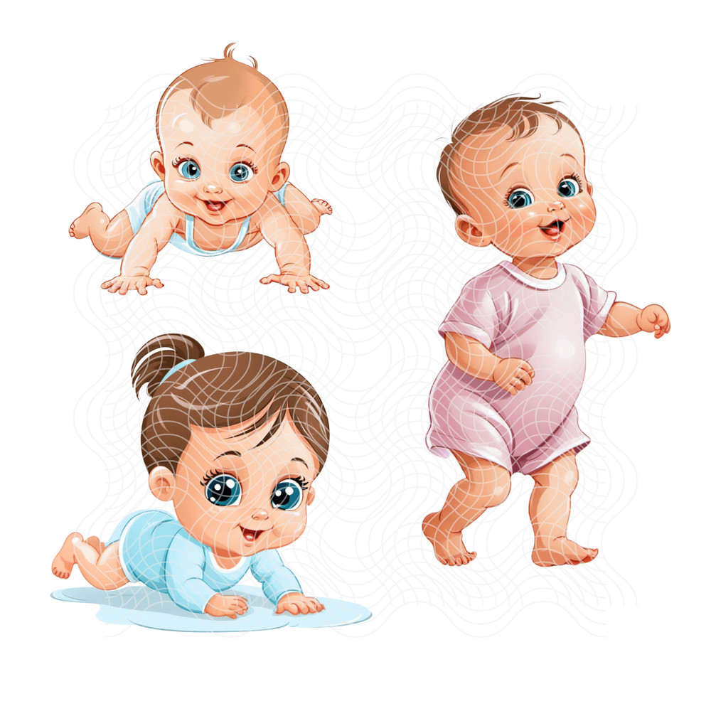 Newborn Baby Png Cartoons Cliparts Set 4