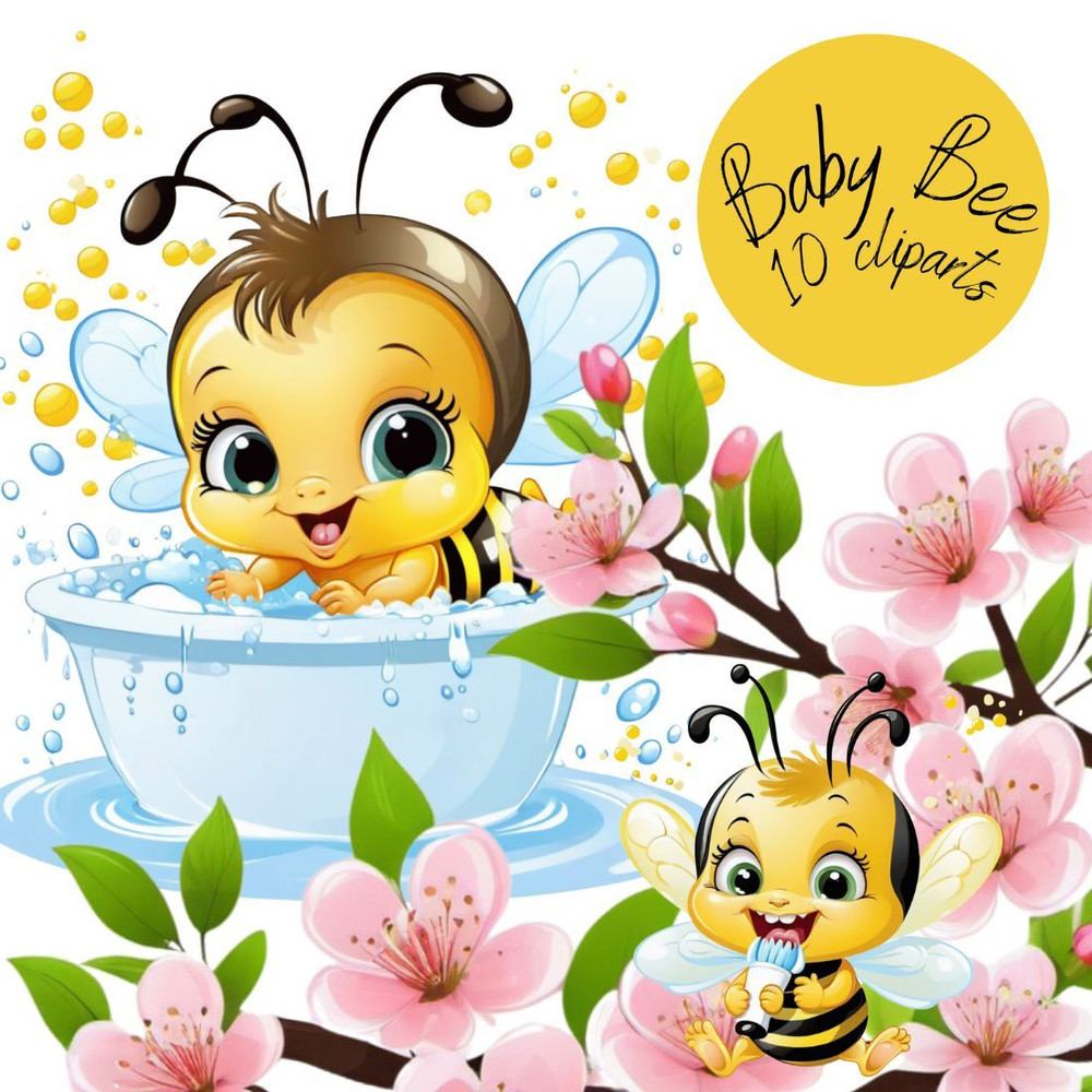 Cute Baby Bee Png Cartoons Cliparts Set 0