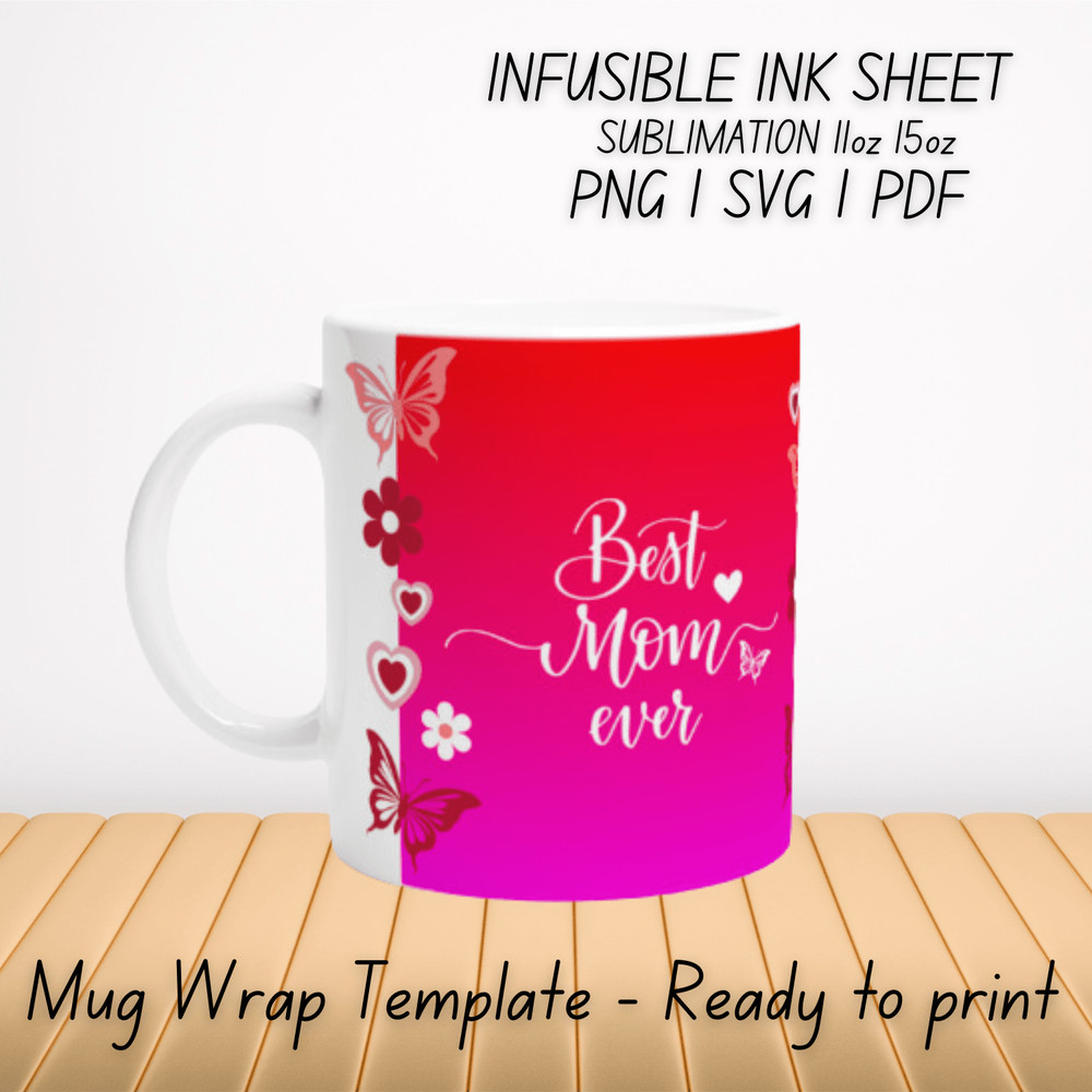Best Mom Mug Wrap 11oz 1