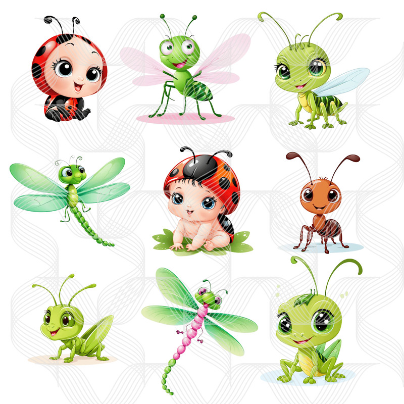 Ladybugs Ladybird Insects Png 15 Cartoons Cliparts Set 2