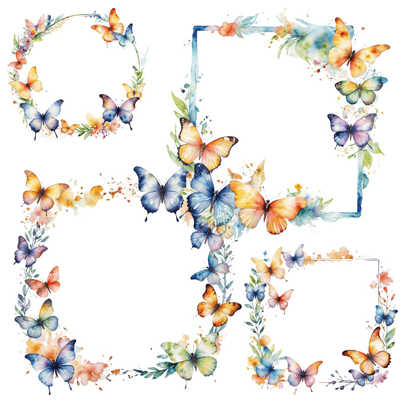 Butterfays Insects Png 25 Cartoons Cliparts Set 3