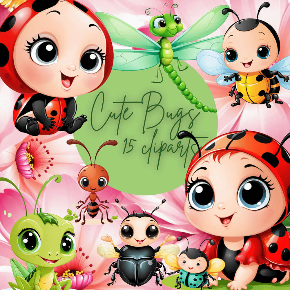 Bugs Insects Png 25 Cartoons Cliparts Set 0