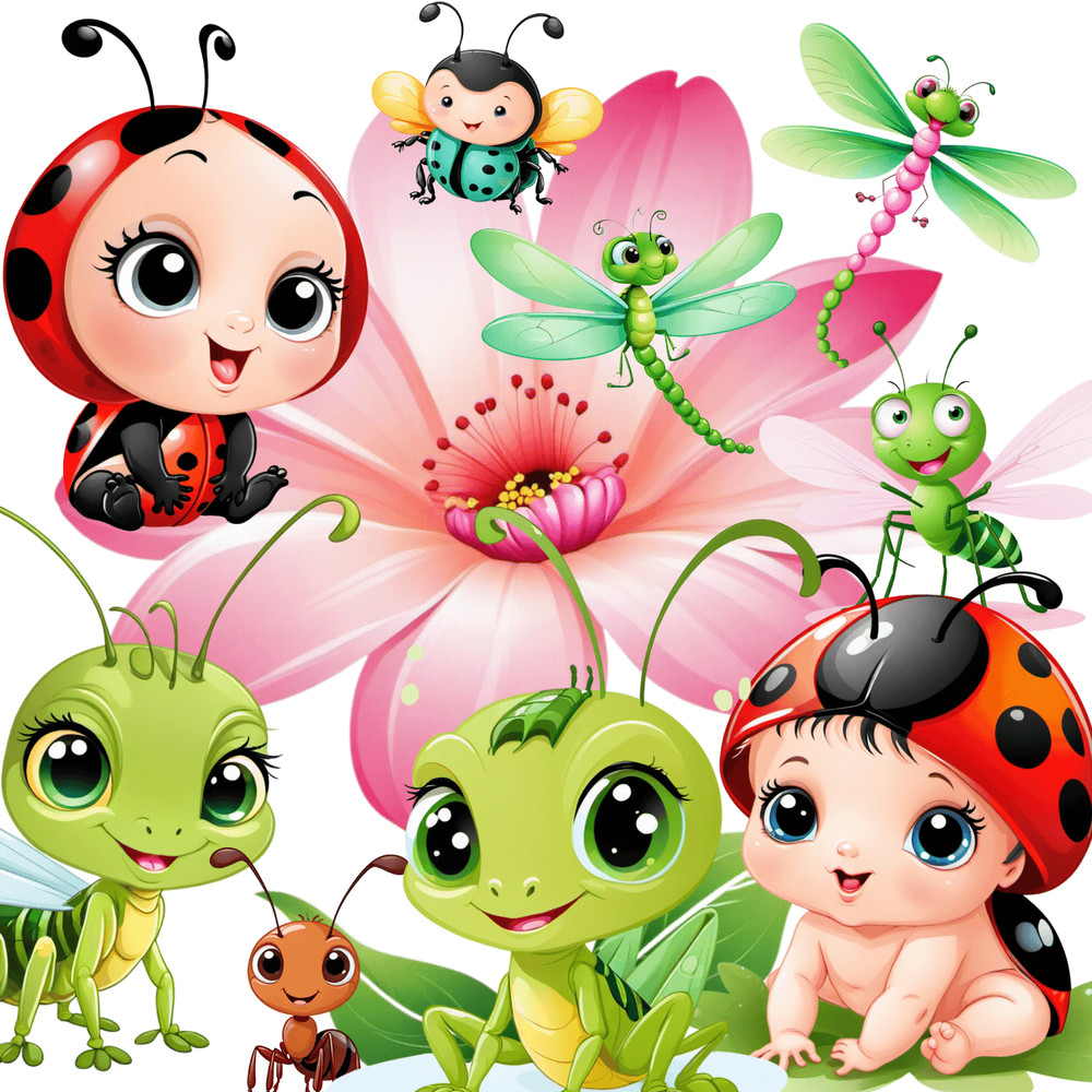 Bugs Insects Png 25 Cartoons Cliparts Set 3