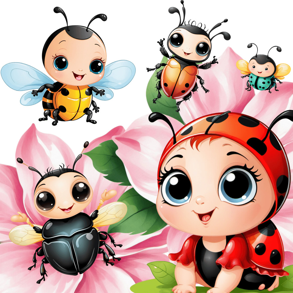 Bugs Insects Png 25 Cartoons Cliparts Set 4