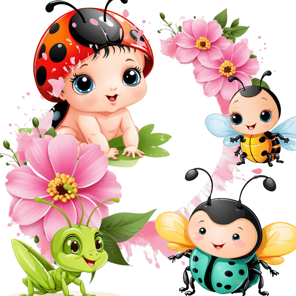Bugs Insects Png 25 Cartoons Cliparts Set 7