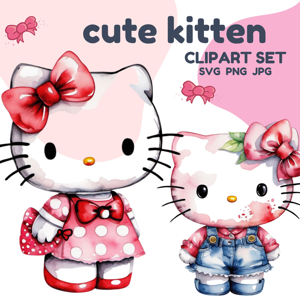 Cute Kitten Png 25 Cartoons Cliparts Set 1