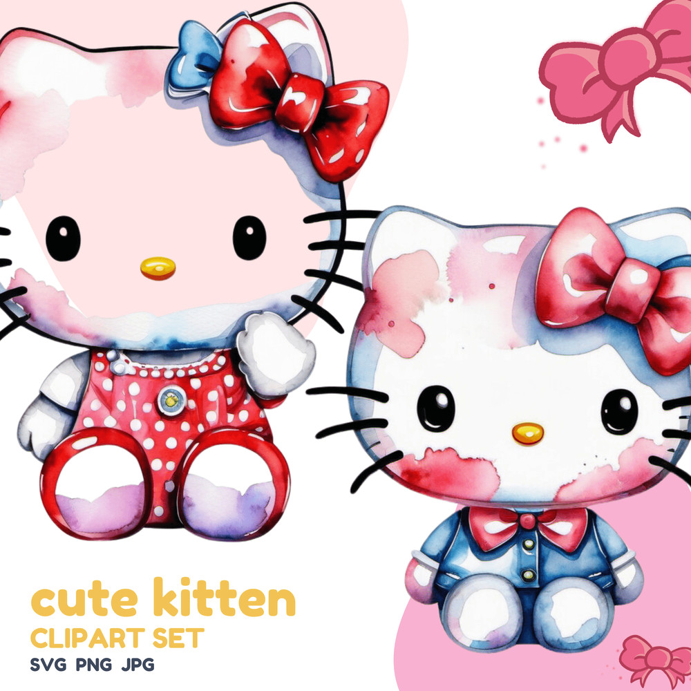 Cute Kitten Png 25 Cartoons Cliparts Set 2