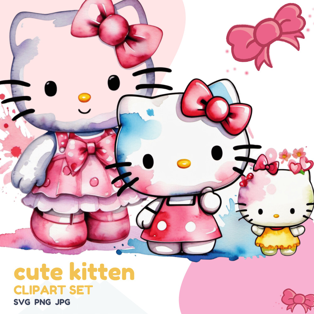 Cute Kitten Png 25 Cartoons Cliparts Set 3
