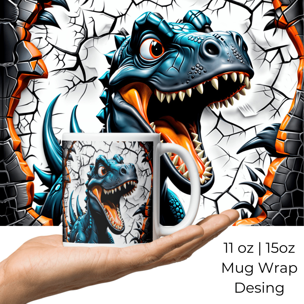 Dinosaur Distressed Mug Wrap 1