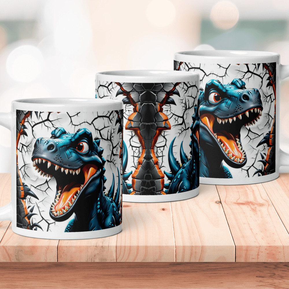 Dinosaur Distressed Mug Wrap 3