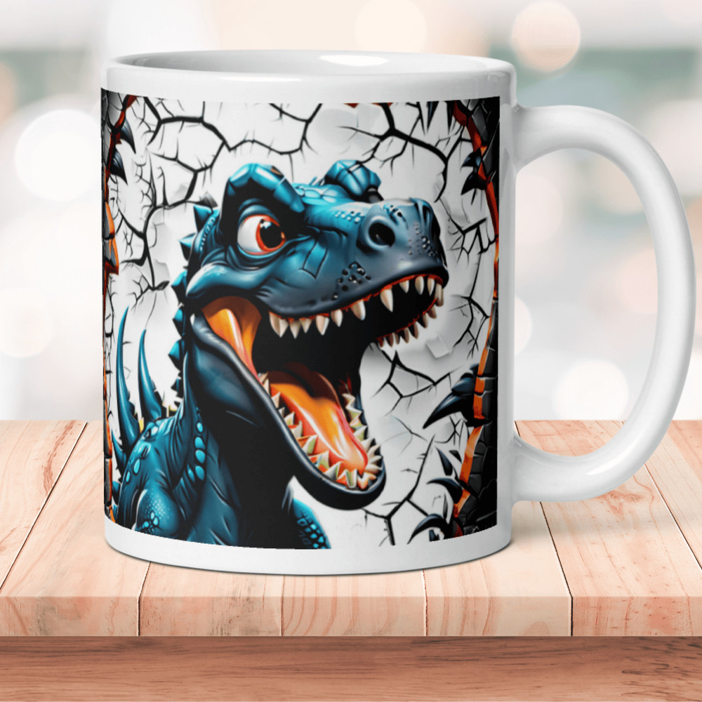 Dinosaur Distressed Mug Wrap 0