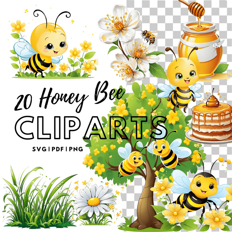 Cartoon Honey Bee Png  Baby Bees Cliparts 0
