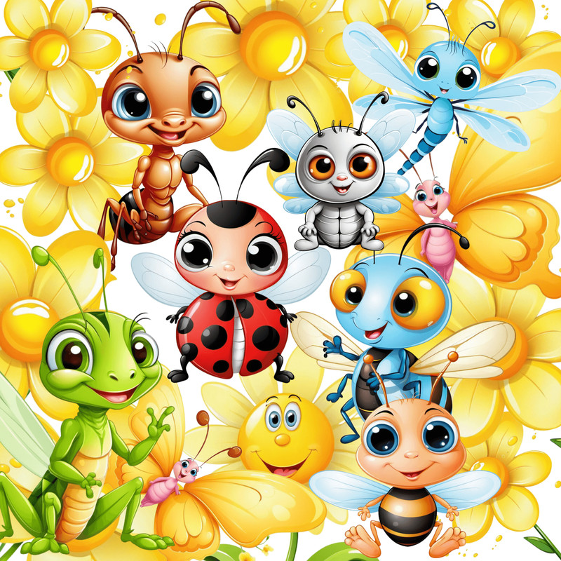 Cartoon Insects Png Cute Baby Bugs Cliparts 0