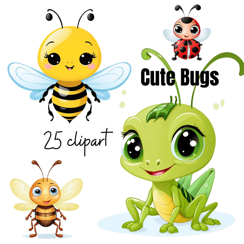 Cartoon Insects Png Cute Baby Bugs Cliparts 2