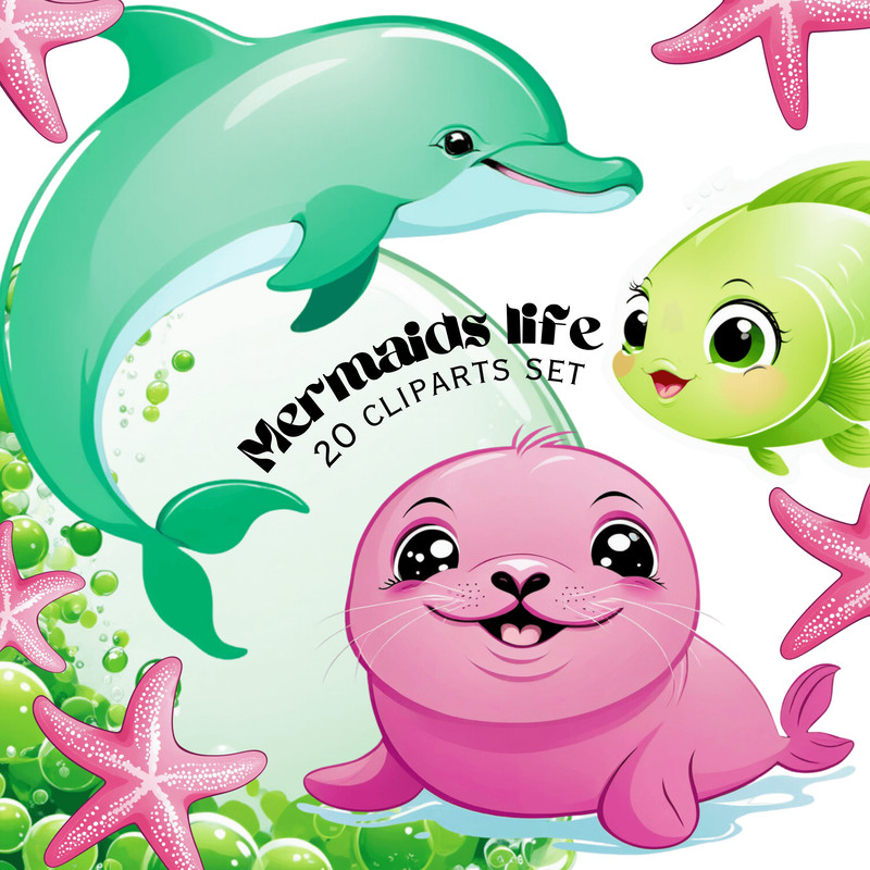 Under The Sea Animals Cliparts Ocean Animal Png Mermaids Png 2