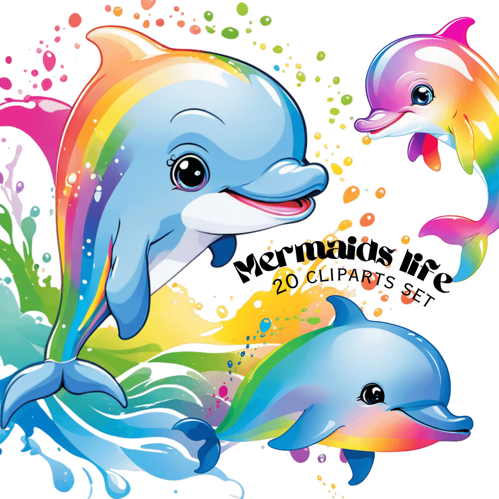 Under The Sea Animals Cliparts Ocean Animal Png Rainbow Mermaids Png 3