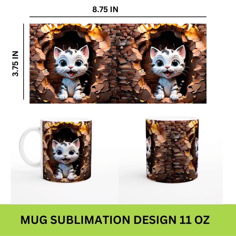 Kitten Cat Baby Mug Wrap 0