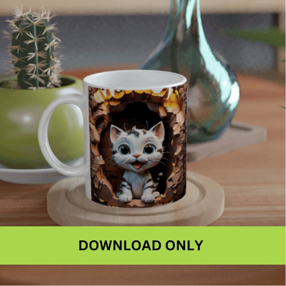 Kitten Cat Baby Mug Wrap 1